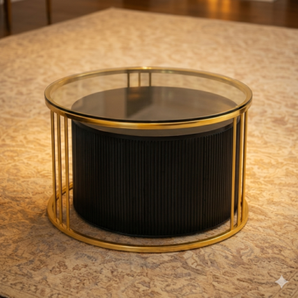 Modern Glass & Gold Nesting Coffee Table