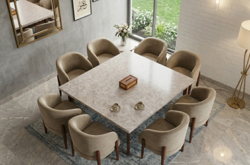The Nordic Marble & Oak Dining Suite - Image 3