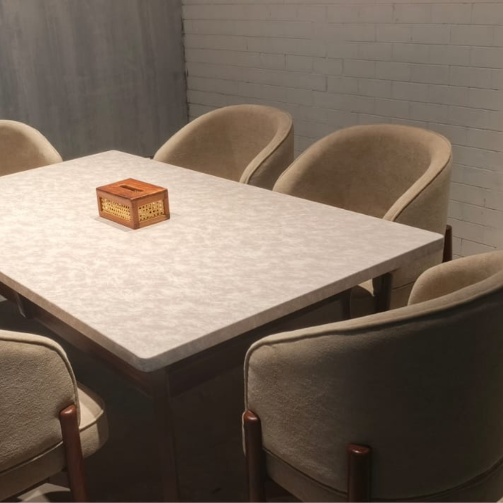 The Nordic Marble & Oak Dining Suite - Image 2