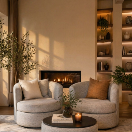 Modern Barrel Swivel Chair